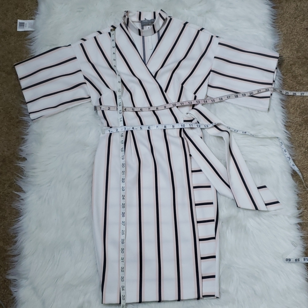 NWT ASOS Striped Wrap Dress Size 2 - Picture 5 of 14